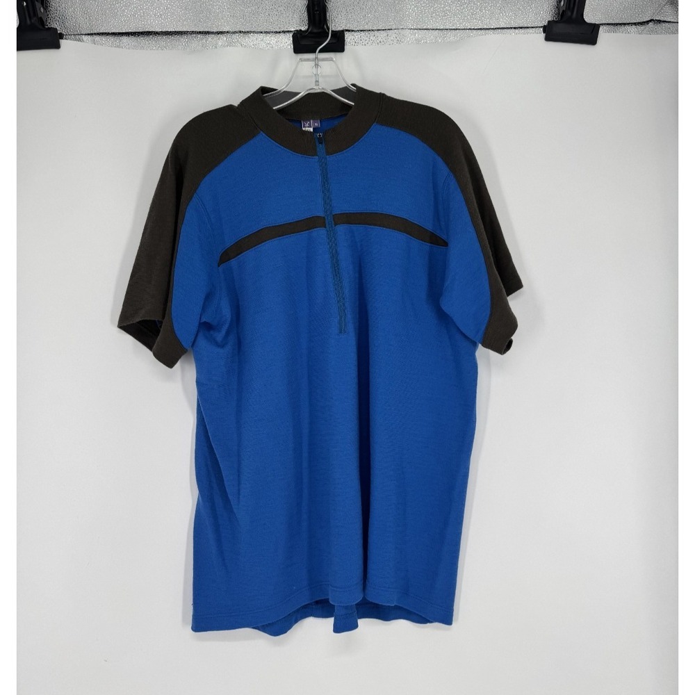 Ibex Cycling Jersey 100% Merino Wool Short Sleeve 1/4 Quarter 1/2 Half Zip Blue